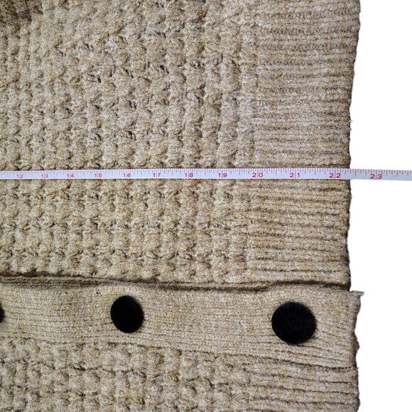 LOFT Chunky Knit Cardigan Sweater Camel Brown Button Front NWT Size XL - Picture 9 of 11